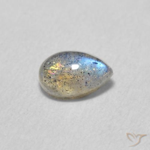 0.57ct Natural Multicolor Labradorite, Pear Shape, Translucent