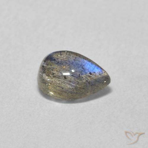 0.54 ct Multicolor Labradorite Stone, Natural Labradorite in Pear Cabochon Shape for Sale