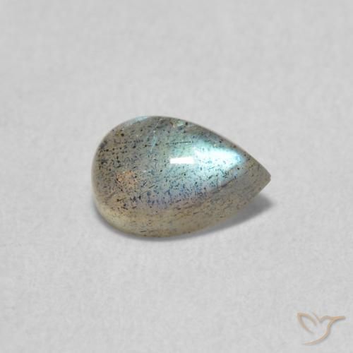 0.58 ct Multicolor Labradorite Stone, Natural Labradorite in Pear Cabochon Shape for Sale