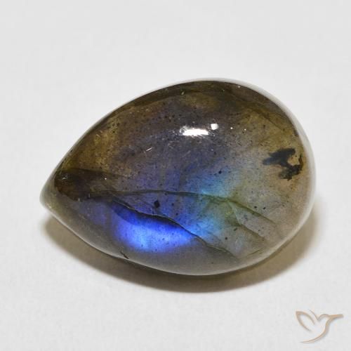 13.08ct Natural Multicolor Labradorite, Pear Shape, Translucent