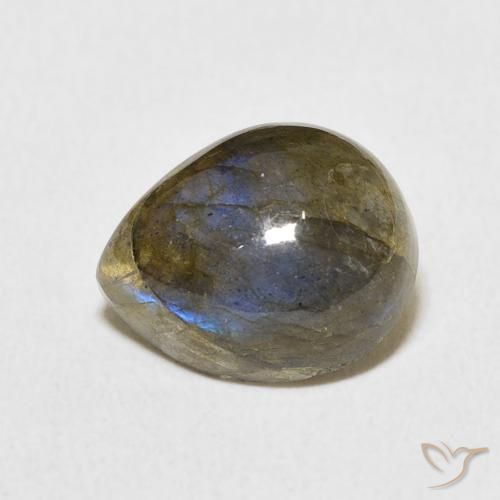 4.00ct Natural Multicolor Labradorite, Pear Shape, Translucent