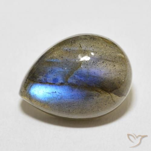 10.55ct Natural Multicolor Labradorite, Pear Shape, Translucent