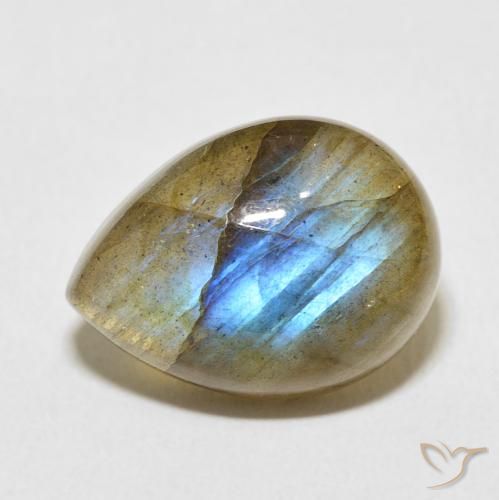 9.34ct Natural Multicolor Labradorite, Pear Shape, Translucent