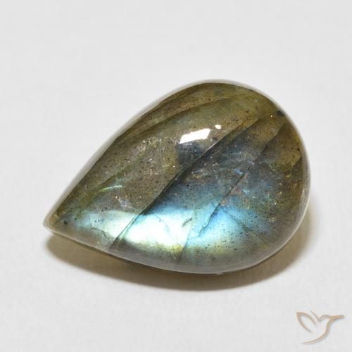 11.39ct Natural Multicolor Labradorite, Pear Shape, Translucent