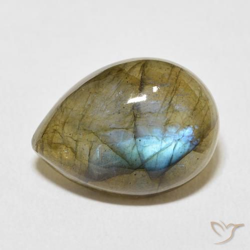 8.95ct Natural Multicolor Labradorite, Pear Shape, Translucent