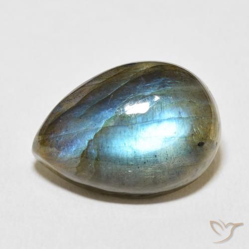 12.70ct Natural Multicolor Labradorite, Pear Shape, Translucent