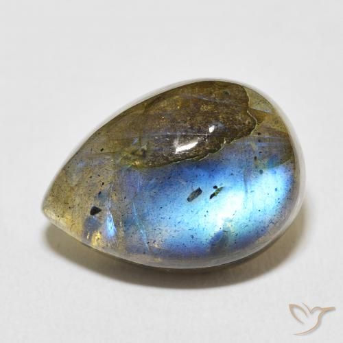 13.81ct Natural Multicolor Labradorite, Pear Shape, Translucent