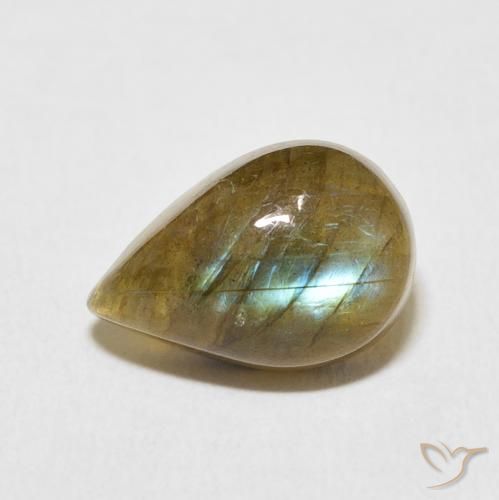 5.27ct Natural Multicolor Labradorite, Pear Shape, Translucent