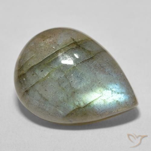 16.02 ct Multicolor Labradorite Stone, Natural Labradorite in Pear Cabochon Shape for Sale