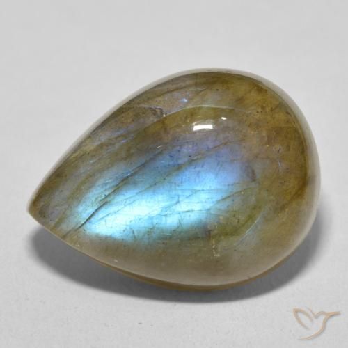 17.02ct Natural Multicolor Labradorite, Pear Shape, Translucent