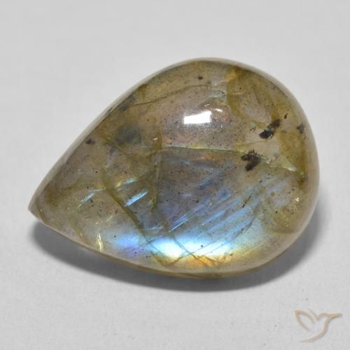 16.32ct Natural Multicolor Labradorite, Pear Shape, Translucent