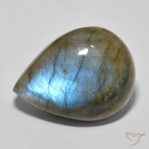 16.16ct Natural Multicolor Labradorite, Pear Shape, Translucent