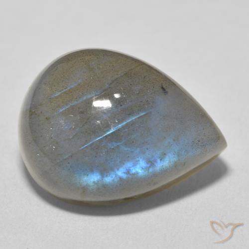 19.51 ct Multicolor Labradorite Stone, Natural Labradorite in Pear Cabochon Shape for Sale