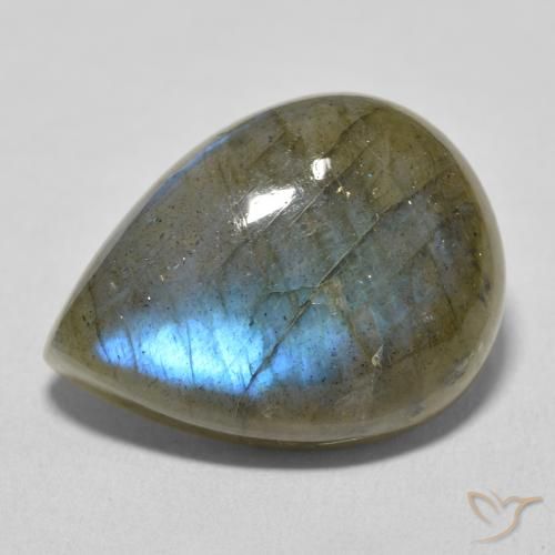 16.66ct Natural Multicolor Labradorite, Pear Shape, Translucent