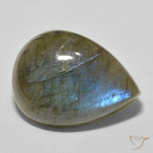16.66 ct Multicolor Labradorite Stone, Natural Labradorite in Pear Cabochon Shape for Sale