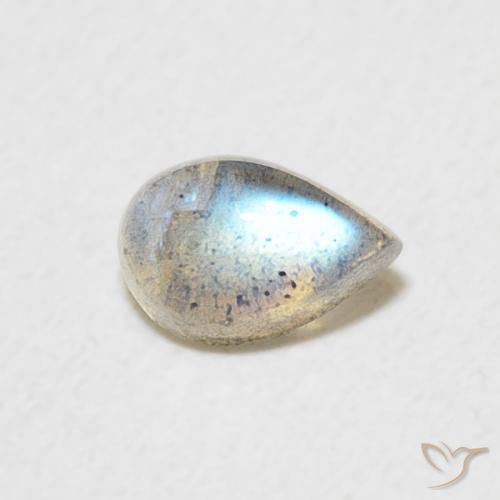 0.47 ct Multicolor Labradorite Stone, Natural Labradorite in Pear Cabochon Shape for Sale