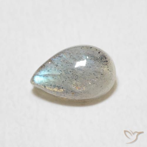 0.60ct Natural Multicolor Labradorite, Pear Shape, Translucent