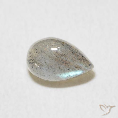 0.60 ct Multicolor Labradorite Stone, Natural Labradorite in Pear Cabochon Shape for Sale