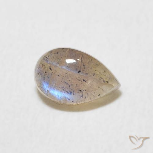 0.56 ct Multicolor Labradorite Stone, Natural Labradorite in Pear Cabochon Shape for Sale