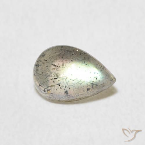 0.50 ct Multicolor Labradorite Stone, Natural Labradorite in Pear Cabochon Shape for Sale