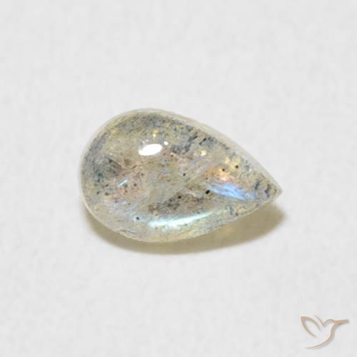 0.45ct Natural Multicolor Labradorite, Pear Shape, Translucent