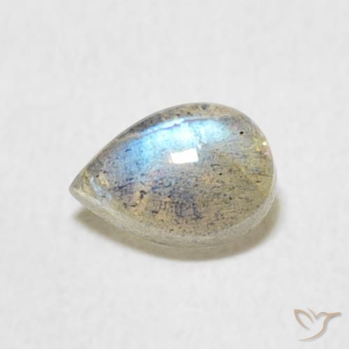 0.58ct Natural Multicolor Labradorite, Pear Shape, Translucent