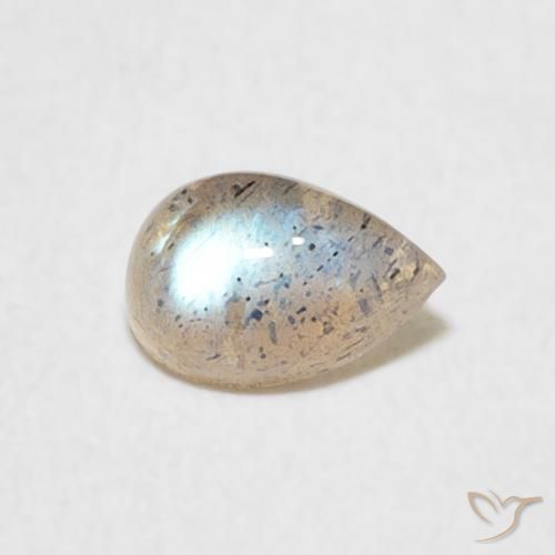 0.53 ct Multicolor Labradorite Stone, Natural Labradorite in Pear Cabochon Shape for Sale