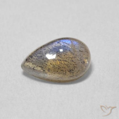 0.58ct Natural Multicolor Labradorite, Pear Shape, Translucent