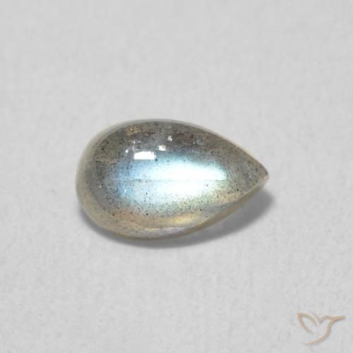 0.50 ct Multicolor Labradorite Stone, Natural Labradorite in Pear Cabochon Shape for Sale