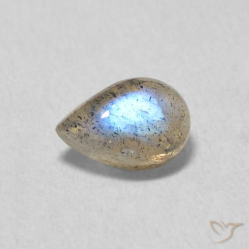 0.60ct Natural Multicolor Labradorite, Pear Shape, Translucent