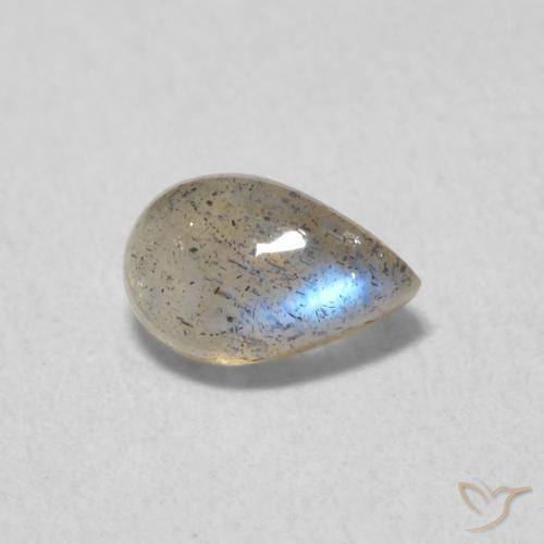 0.60 ct Multicolor Labradorite Stone, Natural Labradorite in Pear Cabochon Shape for Sale