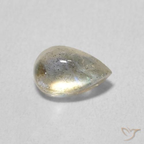0.46 ct Multicolor Labradorite Stone, Natural Labradorite in Pear Cabochon Shape for Sale