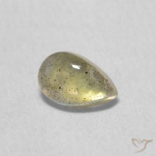 0.40 ct Multicolor Labradorite Stone, Natural Labradorite in Pear Cabochon Shape for Sale