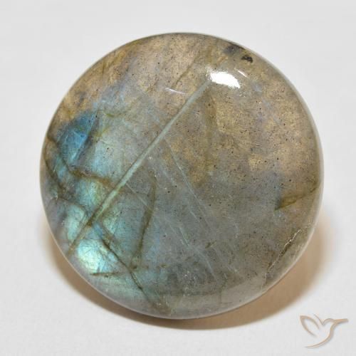 30.10 ct Multicolor Labradorite Stone, Natural Labradorite in Round Cabochon Shape for Sale