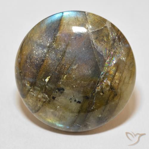 33.96ct Natural Multicolor Labradorite, Round, Translucent