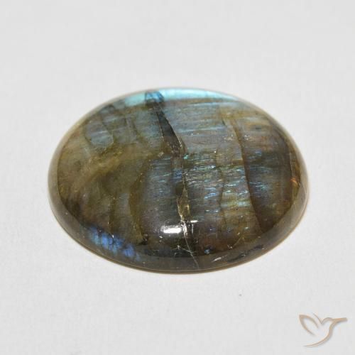 Labradorite Gemstone in 25.2 mm Size for Sale, Labradorite Stone in Multicolor Color