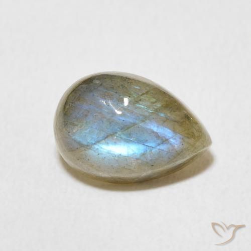 2.42ct Natural Multicolor Labradorite, Pear Shape, Translucent