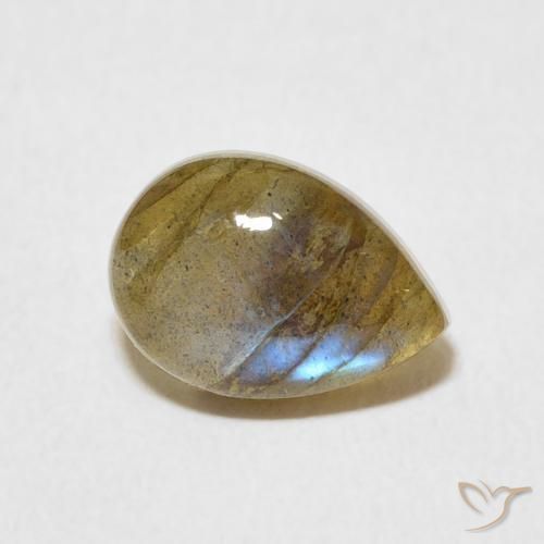 2.32 ct Multicolor Labradorite Stone, Natural Labradorite in Pear Cabochon Shape for Sale
