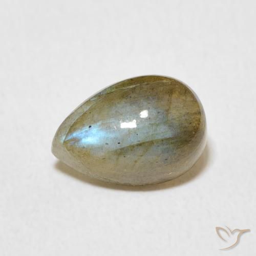 1.71 ct Multicolor Labradorite Stone, Natural Labradorite in Pear Cabochon Shape for Sale