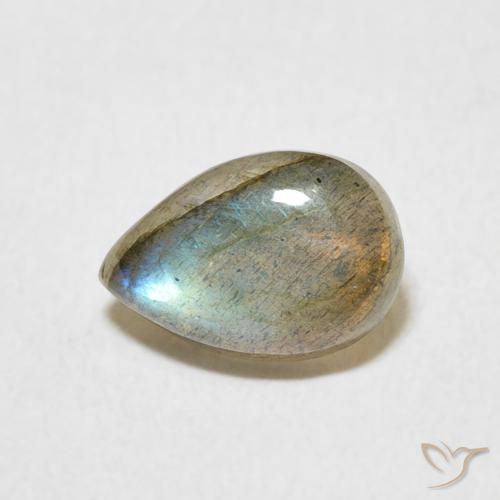 1.53ct Natural Multicolor Labradorite, Pear Shape, Translucent