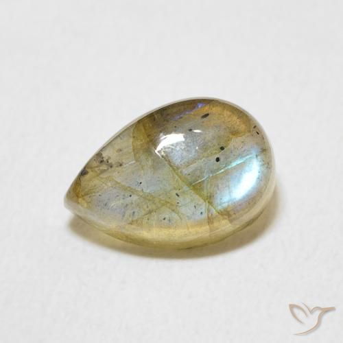 2.47ct Natural Multicolor Labradorite, Pear Shape, Translucent