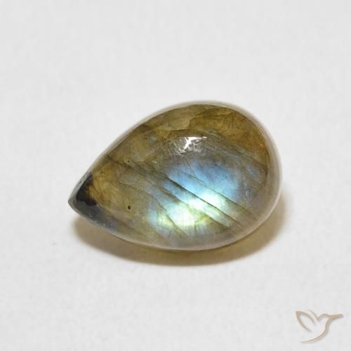 2.18ct Natural Multicolor Labradorite, Pear Shape, Translucent