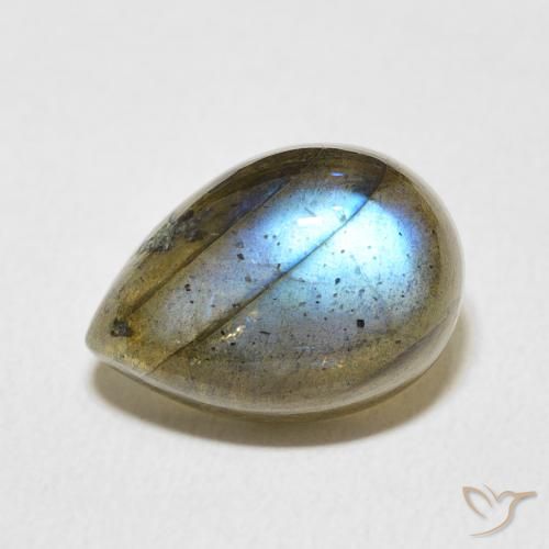 6.74ct Natural Multicolor Labradorite, Pear Shape, Translucent