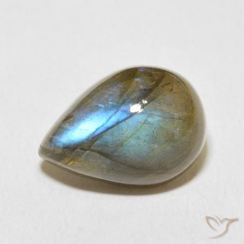 6.89ct Natural Multicolor Labradorite, Pear Shape, Translucent