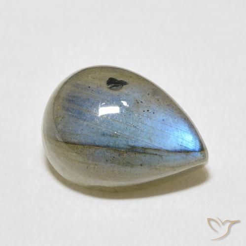 7.29 ct Multicolor Labradorite Stone, Natural Labradorite in Pear Cabochon Shape for Sale
