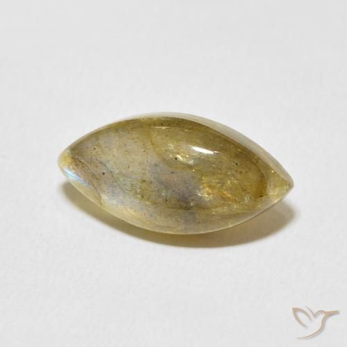 6.90 ct Multicolor Labradorite Stone, Natural Labradorite in Marquise Cabochon Shape for Sale