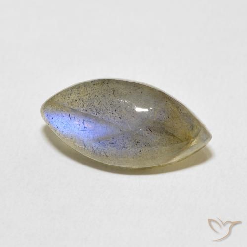 9.99 ct Multicolor Labradorite Stone, Natural Labradorite in Marquise Cabochon Shape for Sale