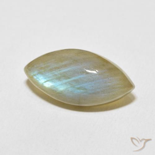 9.70 ct Multicolor Labradorite Stone, Natural Labradorite in Marquise Cabochon Shape for Sale