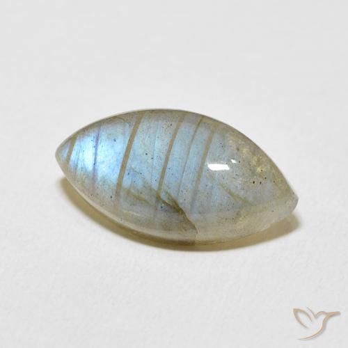9.87 ct Multicolor Labradorite Stone, Natural Labradorite in Marquise Cabochon Shape for Sale