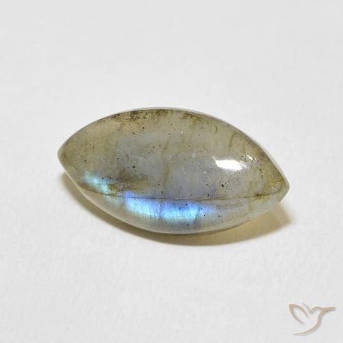 7.70 ct Multicolor Labradorite Stone, Natural Labradorite in Marquise Cabochon Shape for Sale